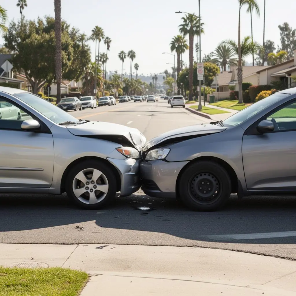 Driver holding neck after a motor vehicle accident