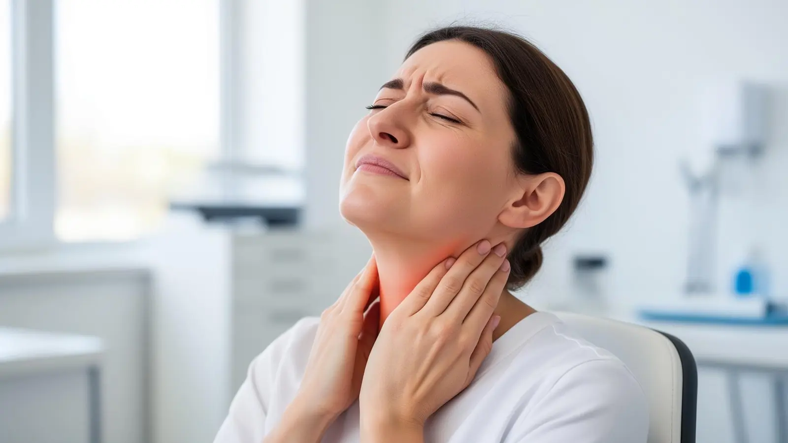 Adulto con dolor de cuello